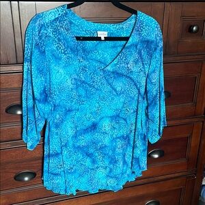 Vibrant Blue Floral Blouse by